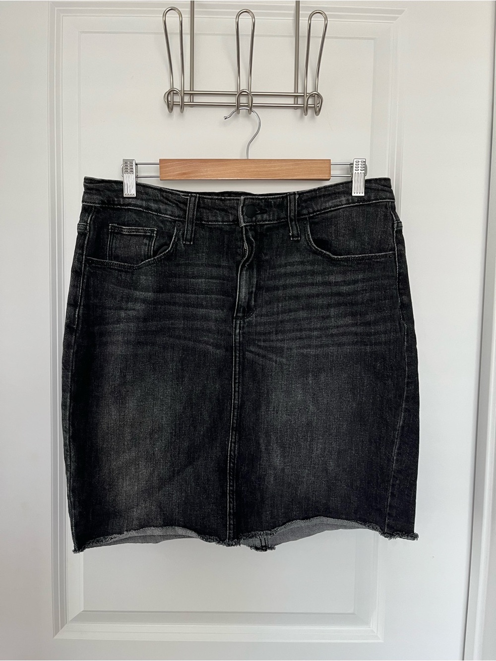 Universal Thread Black Washed Denim Mini Skirt